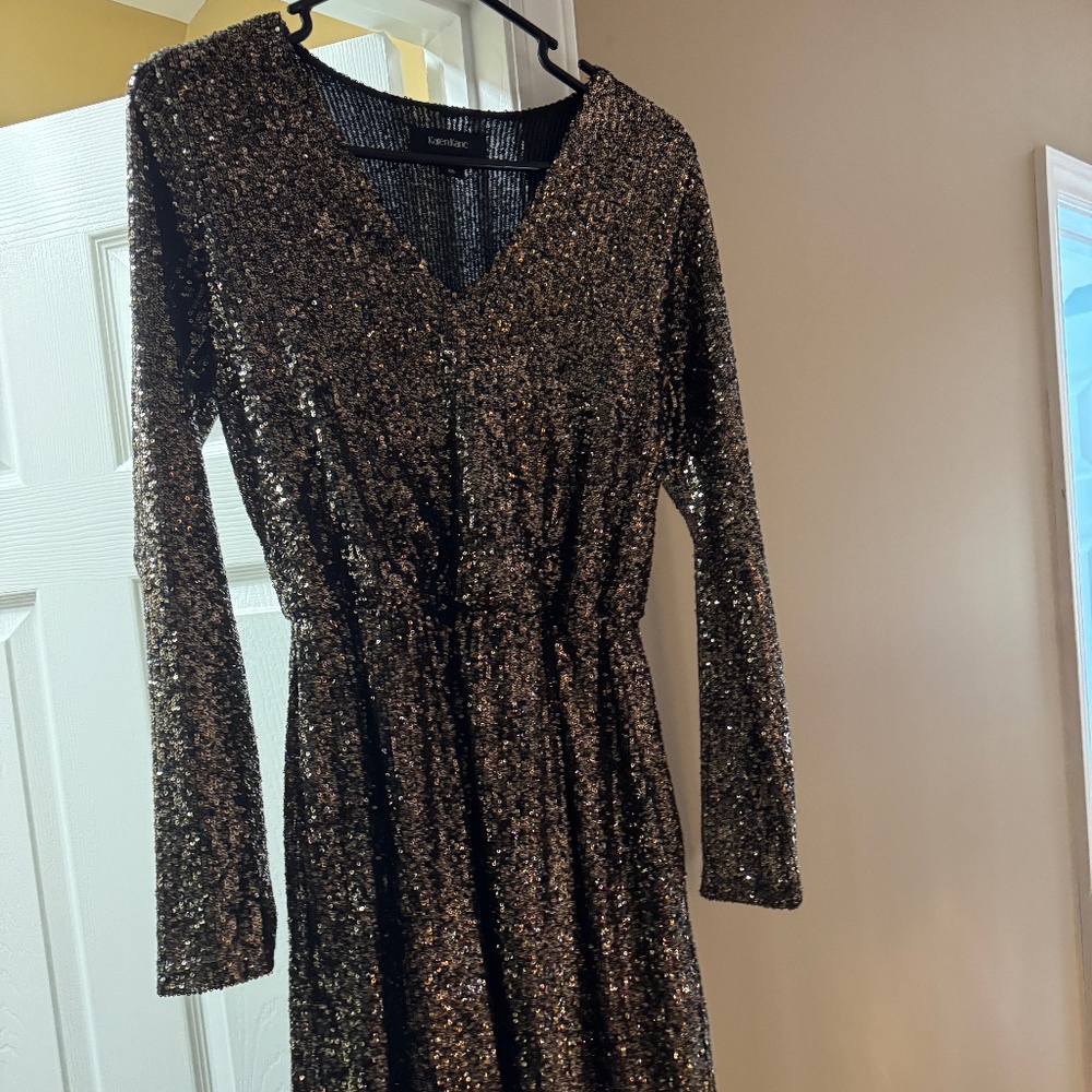 Karen Kane Black & Gold Sequin Dress